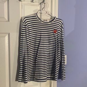 PLAY Comme des GARCONS blue striped long sleeve shirt